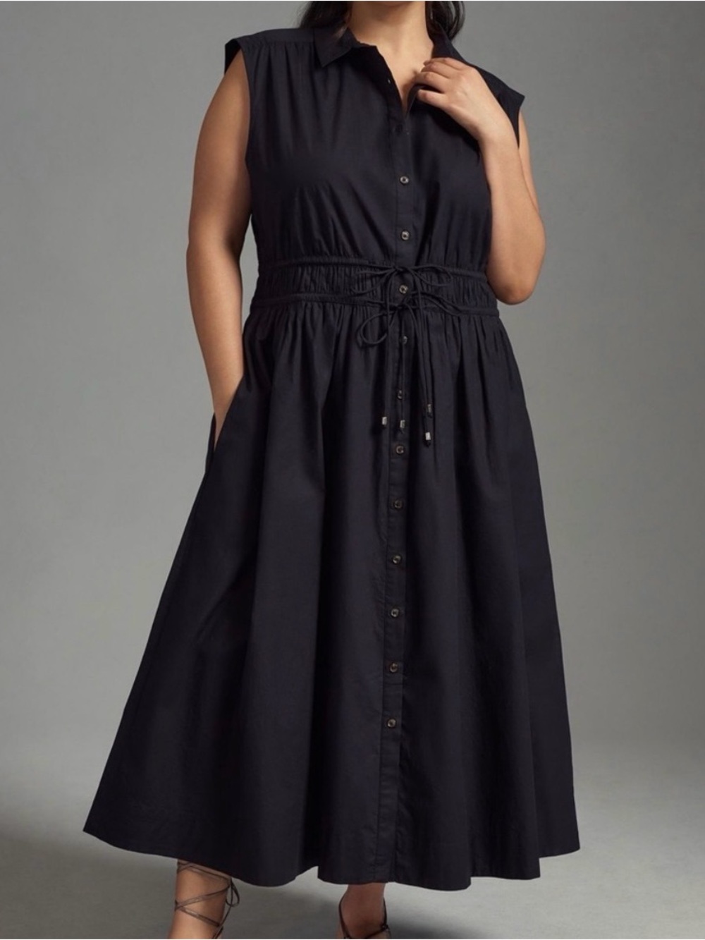 Anthropologie Maeve Sleeveless Midi Shirtdress, Size 2X